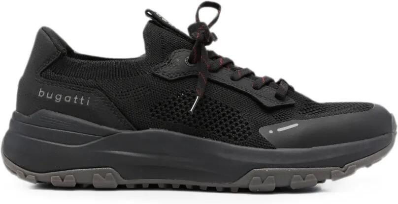 Bugatti mesh-panelled lace-up sneakers Zwart