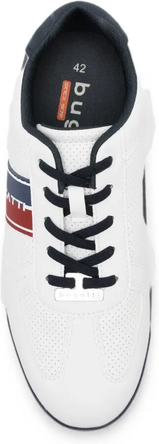 Bugatti perforated-detail logo-print sneakers Wit - Foto 4