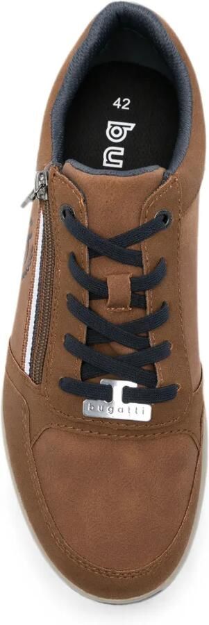 Bugatti Sneakers met logo-reliëf en rits aan de zijkant Bruin - Foto 4