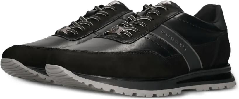 Bugatti Sneakers met logoprint en vlakken Zwart