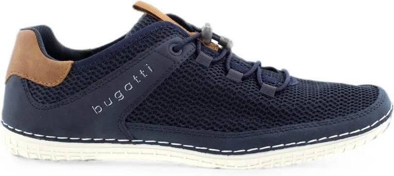 Bugatti Sneakers met mesh vlak en houtje-touwtje-sluiting Blauw