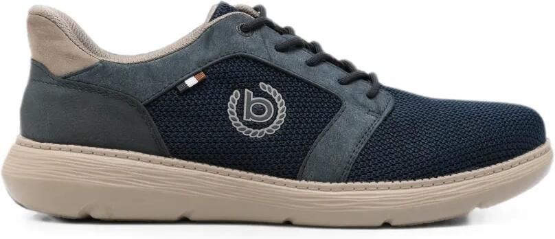 Bugatti Sneakers met mesh vlak en logopatch Blauw