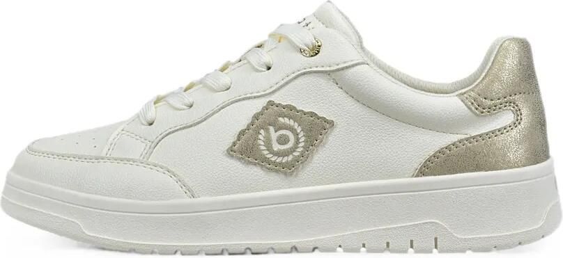 Bugatti Sneakers met metallic afwerking en logo-patch Beige