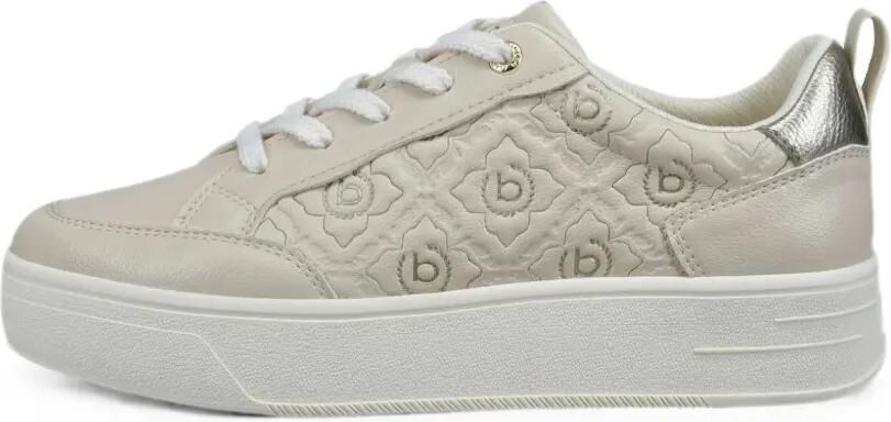 Bugatti Sneakers met metallic-effect en monogram-reliëf Beige