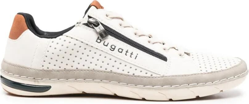 Bugatti Sneakers met rits en geperforeerde details Wit