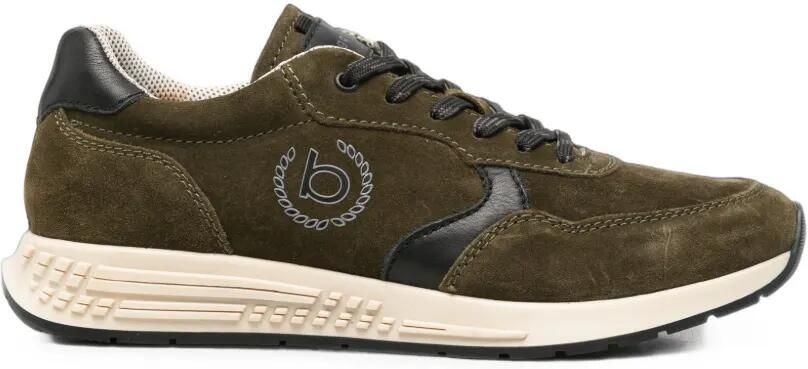 Bugatti Suède sneakers met logoprint Groen