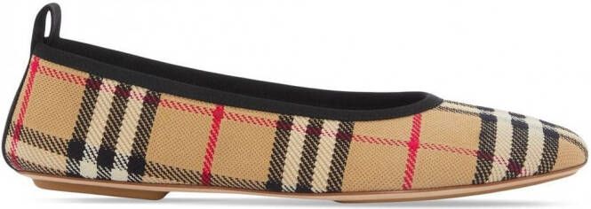 Burberry Pre-owned geruite ballerina's Beige