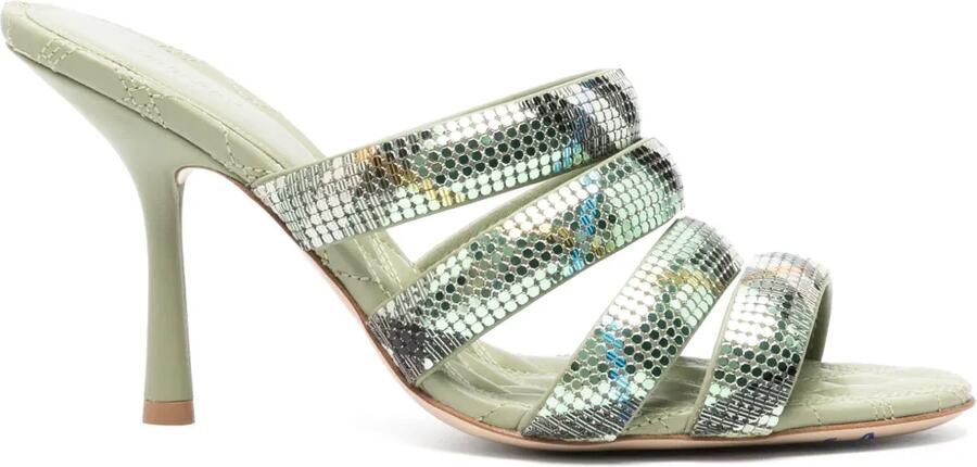 Burberry 100 mm geruite mesh sandalen Groen