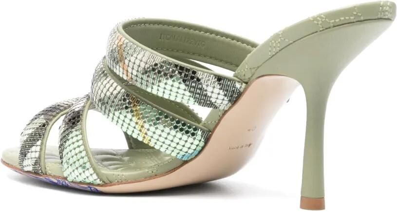 Burberry 100 mm geruite mesh sandalen Groen - Foto 4
