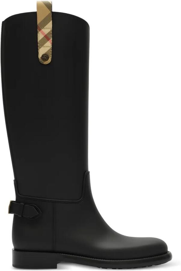 Burberry Cavalier geruite laarzen Zwart