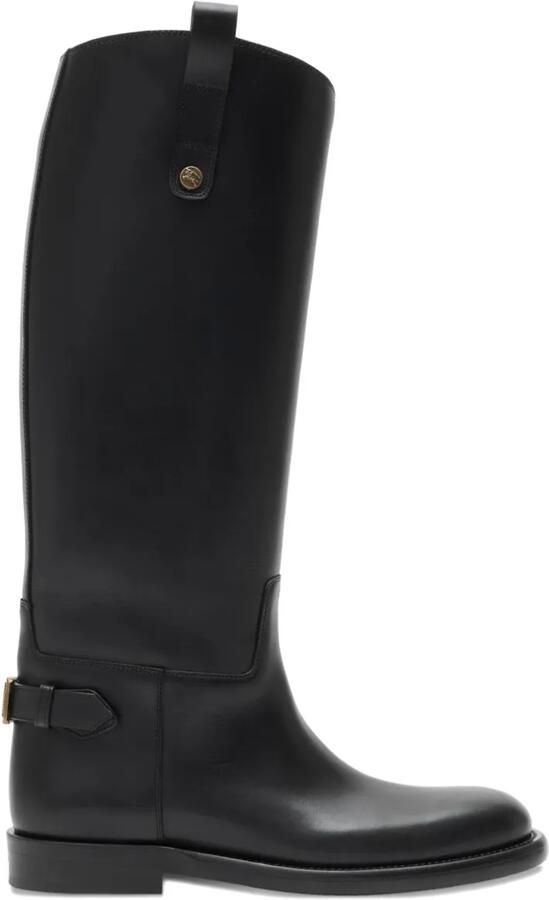 Burberry Cavalier leren knielaarzen Zwart