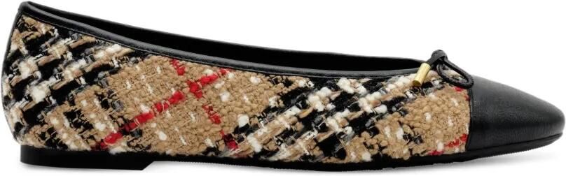 Burberry Check bouclé Highgate ballerina's Beige