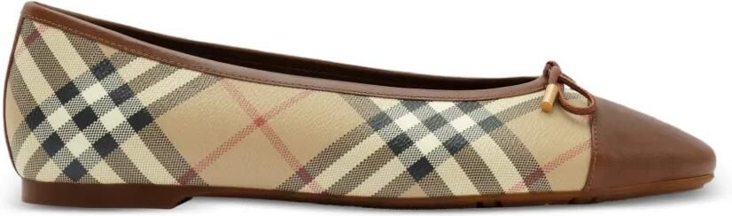 Burberry Check canvas Highgate ballerina's Beige