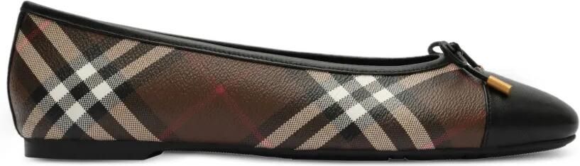 Burberry Check canvas Highgate ballerina's Bruin