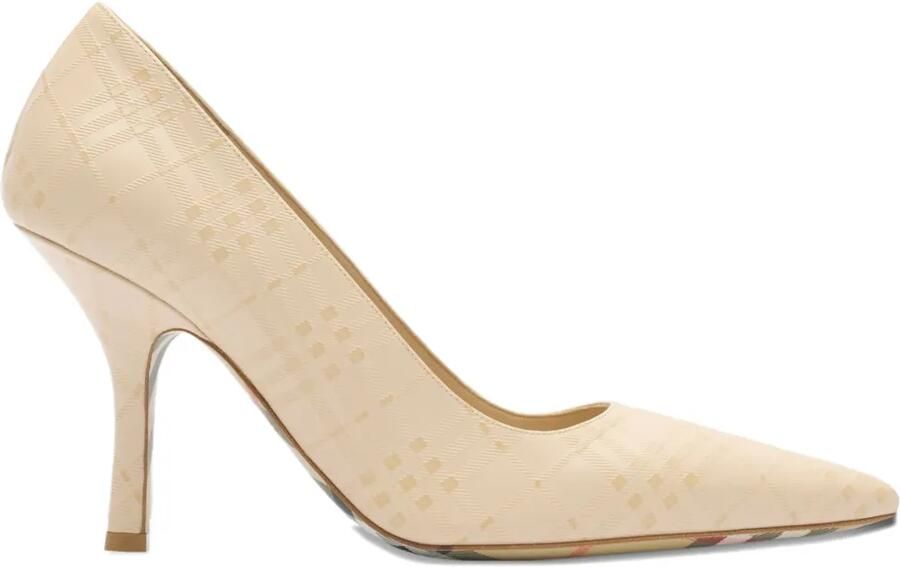 Burberry Check Dame leren pumps Beige