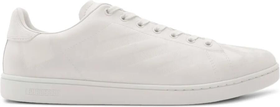 Burberry Check leren sneakers met reliëf Wit