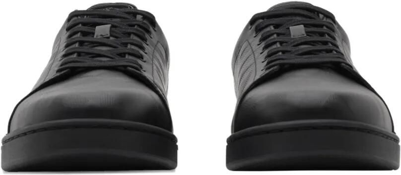 Burberry Check leren sneakers met reliëf Zwart