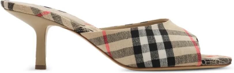 Burberry Check Mews lage sandalen Beige