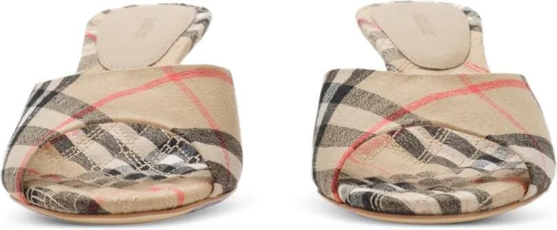 Burberry Check Mews lage sandalen Beige - Foto 5