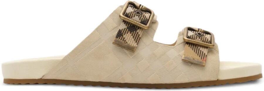 Burberry Check sandalen met gespbandjes Beige