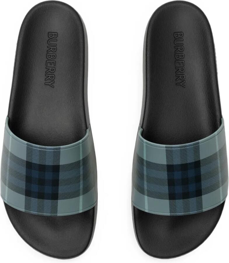 Burberry Check slippers Blauw - Foto 2