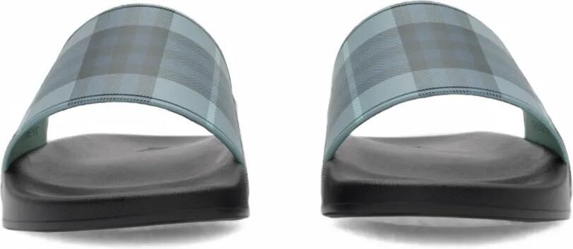 Burberry Check slippers Blauw - Foto 5