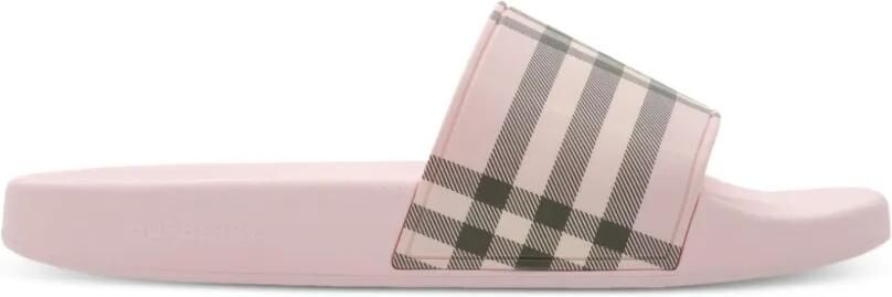 Burberry Check slippers Roze