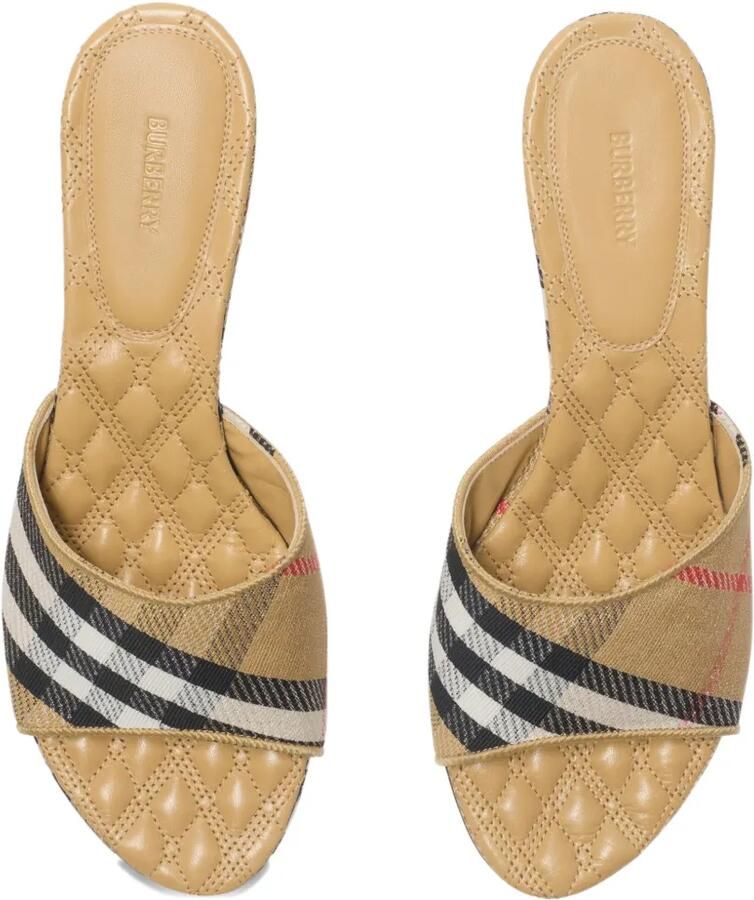 Burberry Check Sloane muiltjes met hak Beige - Foto 2