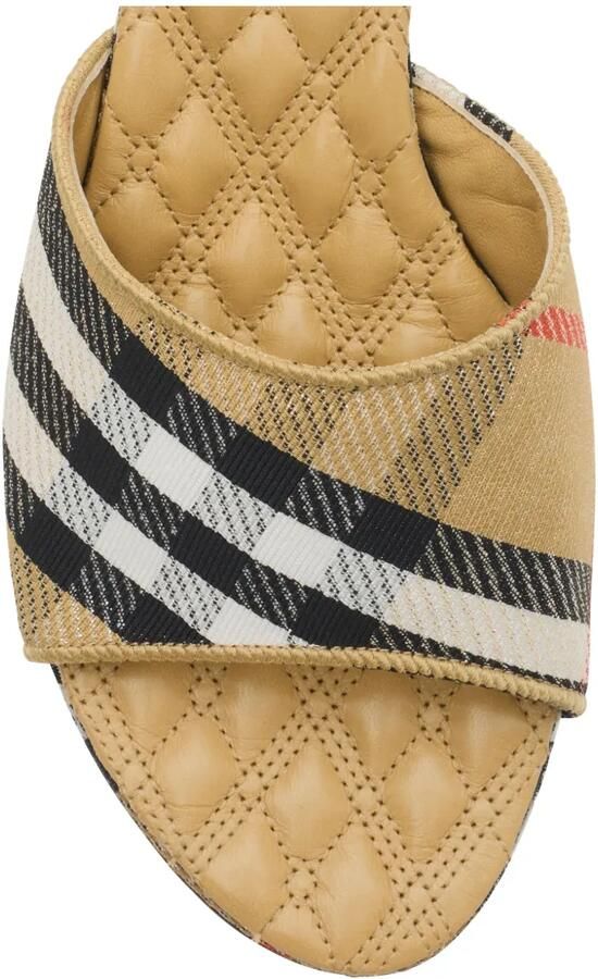 Burberry Check Sloane muiltjes met hak Beige - Foto 3