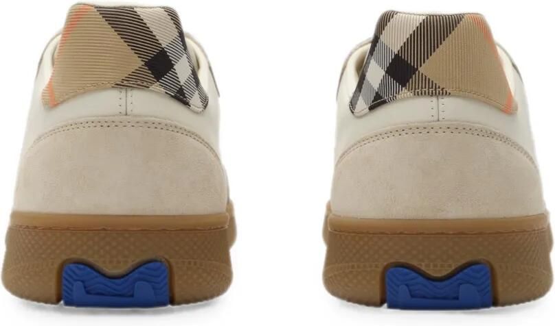 Burberry Check Terrace leren en suède sneakers Beige - Foto 4