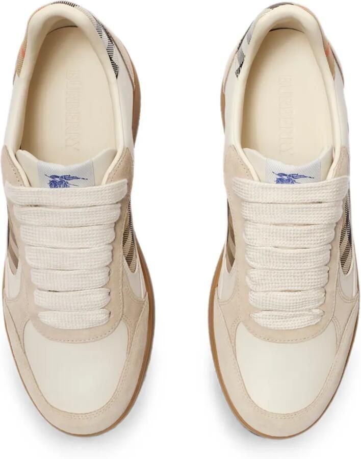 Burberry Check Terrace leren en suède sneakers Beige - Foto 2