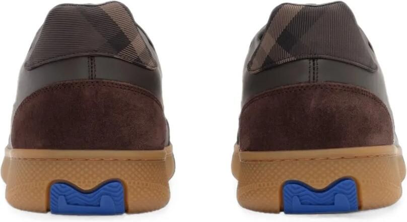 Burberry Check Terrace leren en suède sneakers Bruin - Foto 3