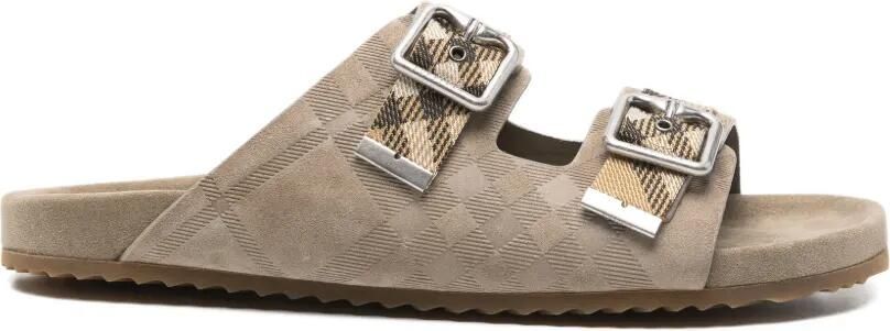 Burberry Check Urchin suède sandalen Beige