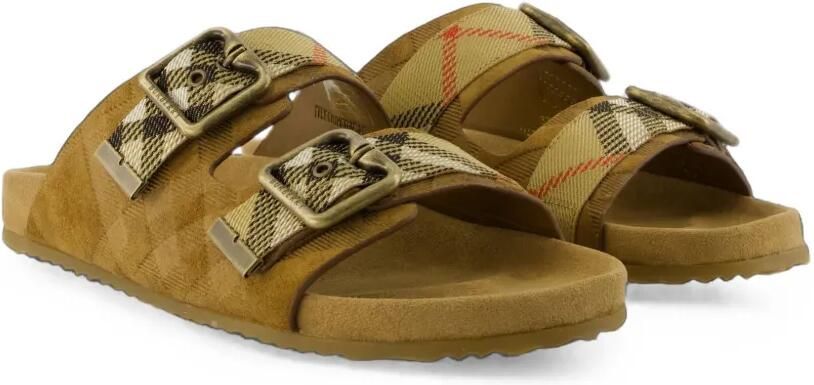 Burberry Check Urchin suède sandalen Bruin - Foto 2