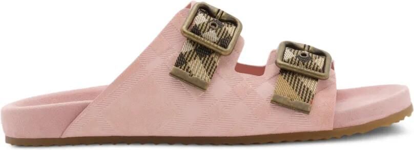 Burberry Check Urchin suède sandalen Roze