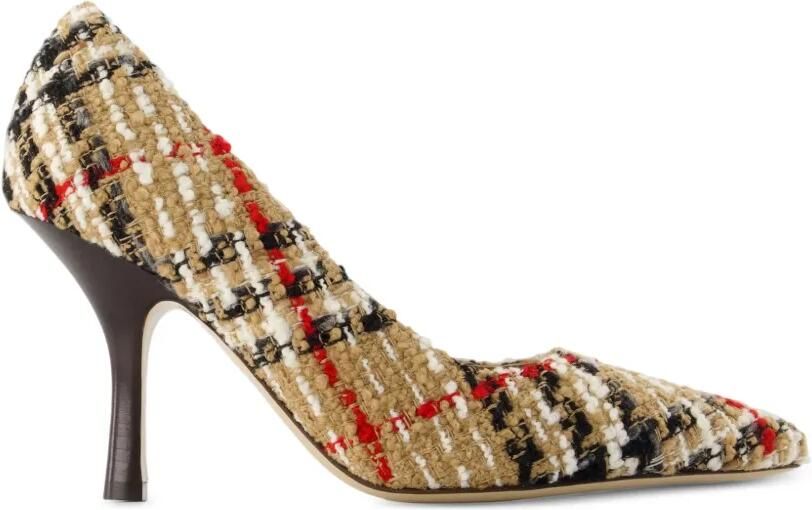 Burberry Dame 90 geruite pumps Beige