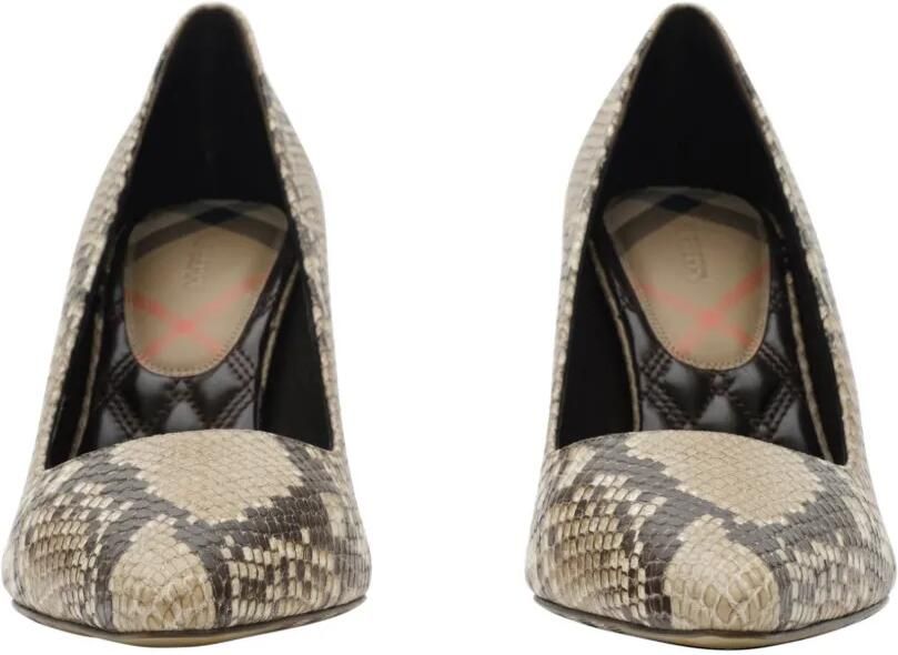 Burberry Dame High leren pumps met pythonprint Beige - Foto 5