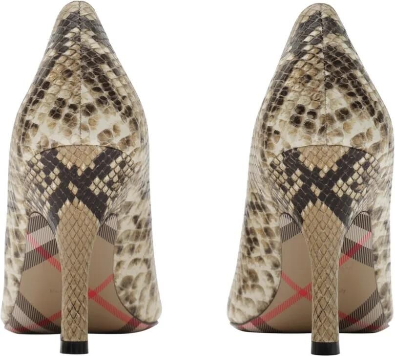 Burberry Dame High leren pumps met pythonprint Beige - Foto 3
