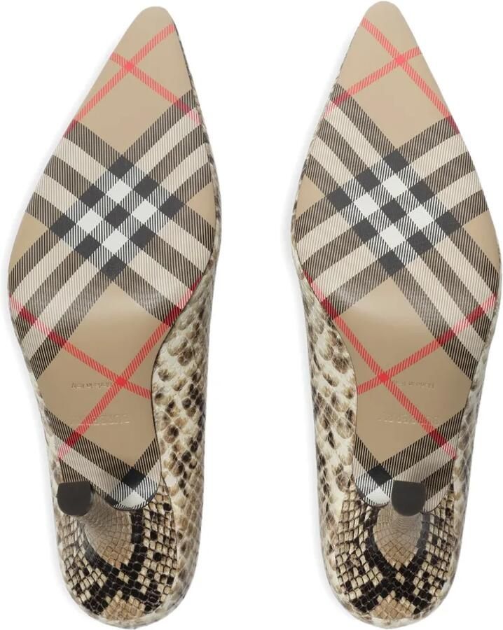 Burberry Dame High leren pumps met pythonprint Beige - Foto 2