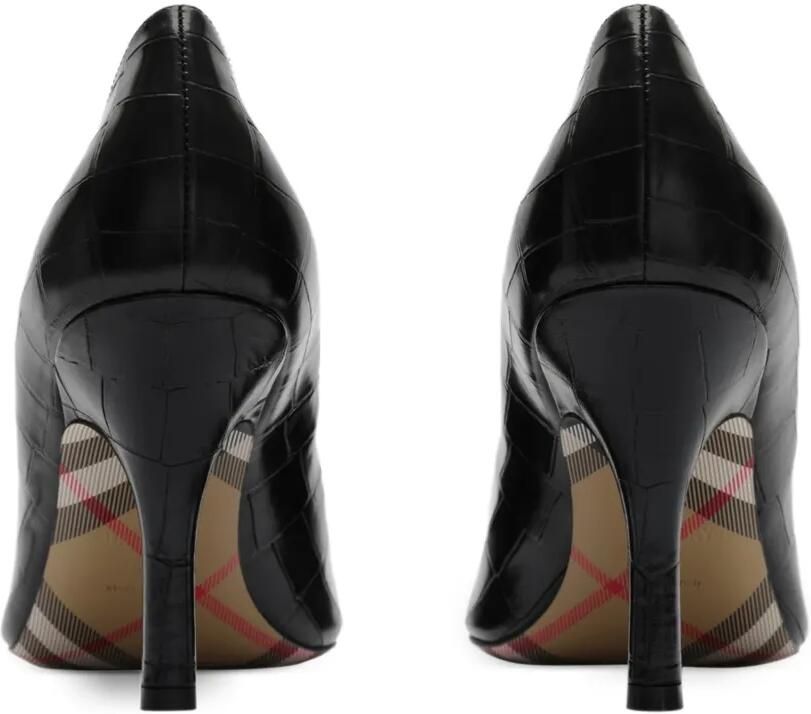 Burberry Dame leren pumps met krokodillen-reliëf Zwart - Foto 4