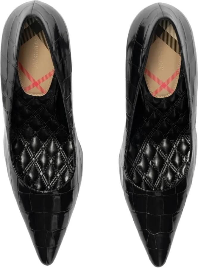 Burberry Dame leren pumps met krokodillen-reliëf Zwart - Foto 3