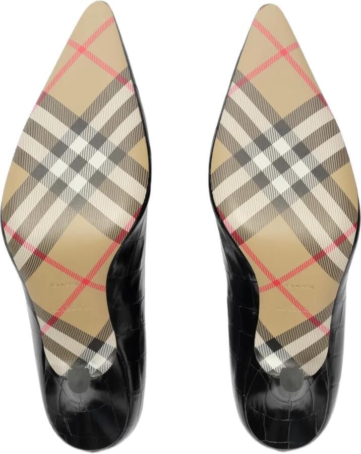 Burberry Dame leren pumps met krokodillen-reliëf Zwart - Foto 2