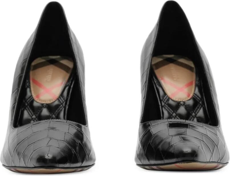 Burberry Dame leren pumps met krokodillen-reliëf Zwart - Foto 5