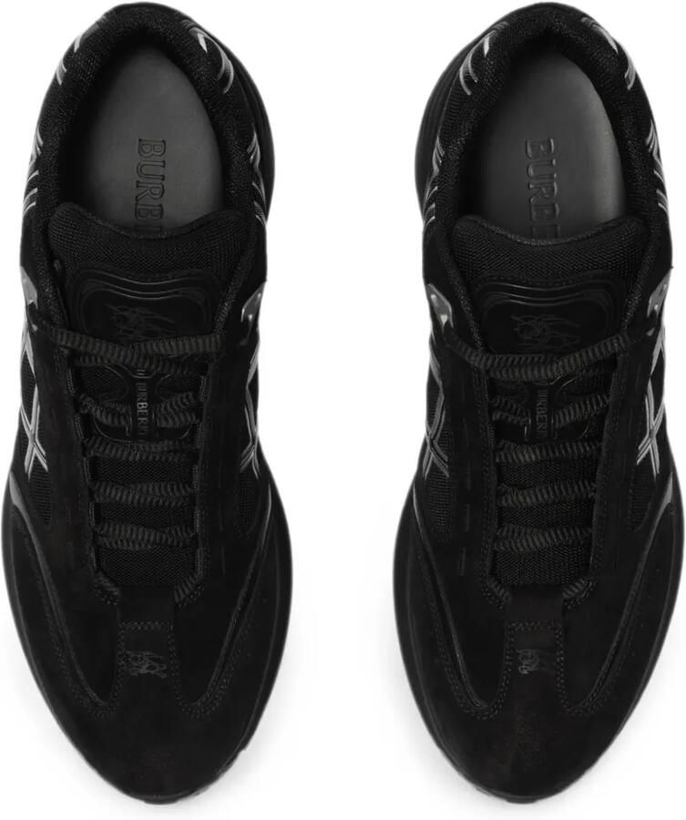Burberry Eclipse nylon suède en leren sneakers Zwart