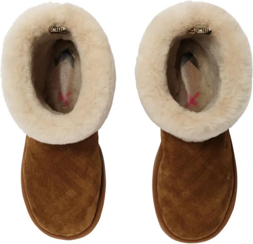 Burberry Flint geruite lammy laarzen Bruin - Foto 2