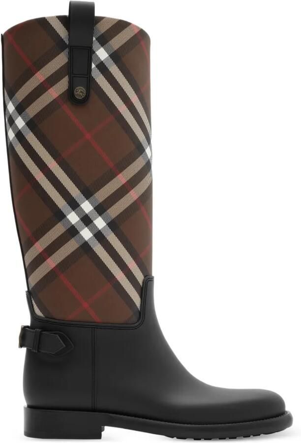 Burberry Geruite cavalier laarzen Bruin