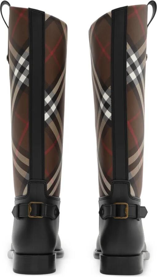 Burberry Geruite cavalier laarzen Bruin - Foto 4