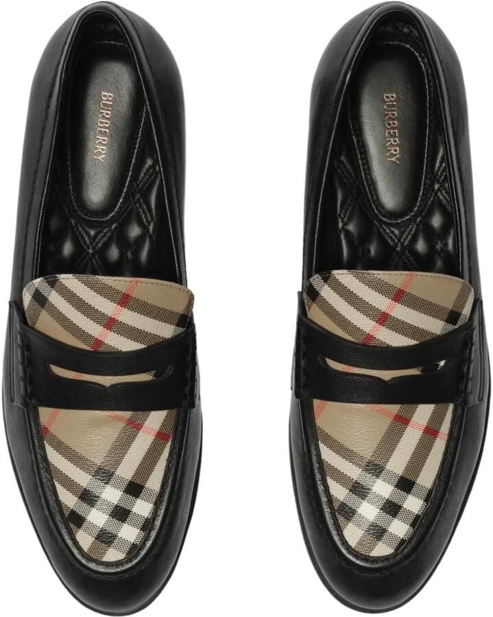 Burberry Geruite en leren Opal loafers Zwart - Foto 3