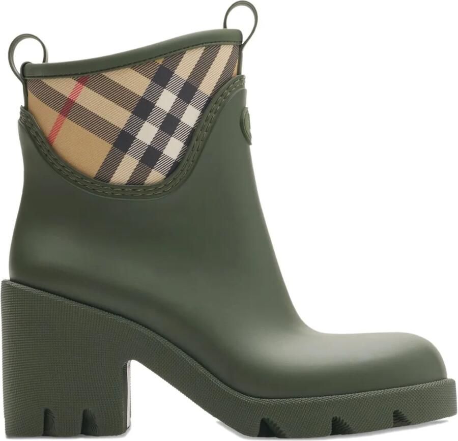 Burberry Geruite laarzen met hak Groen