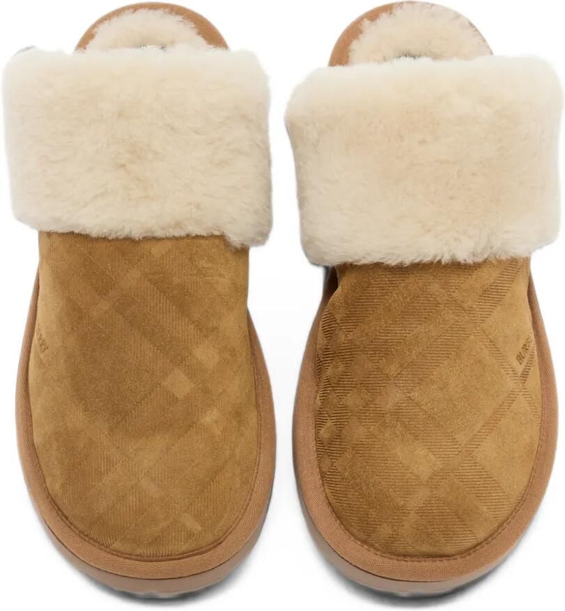 Burberry Geruite lammy Flint slippers Bruin - Foto 2